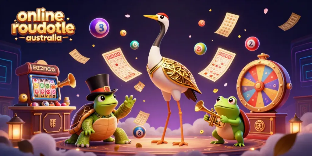Engage with online roulette Australia through a lively casino illustration featuring dynamic characters and game elements.